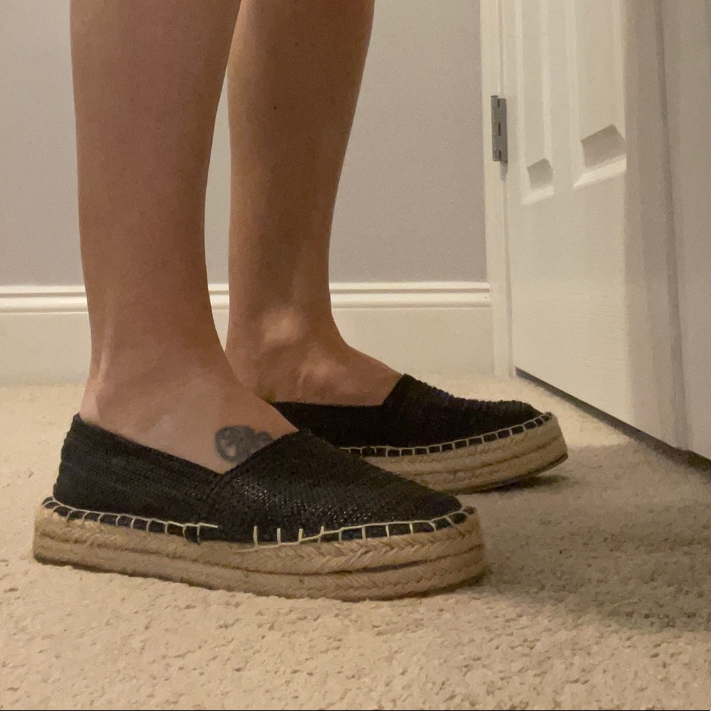 Zara platform Raffia espadrilles
